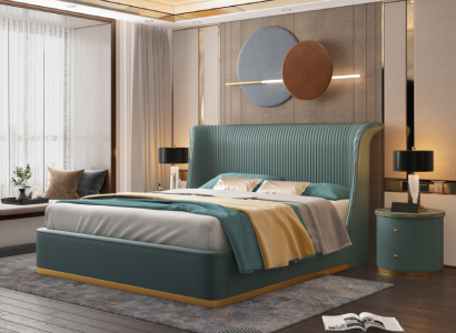 Designer Bett Schlafzimmer Betten Einrichtung Hotel Luxus Polster Neu